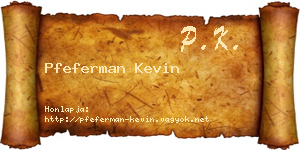 Pfeferman Kevin névjegykártya